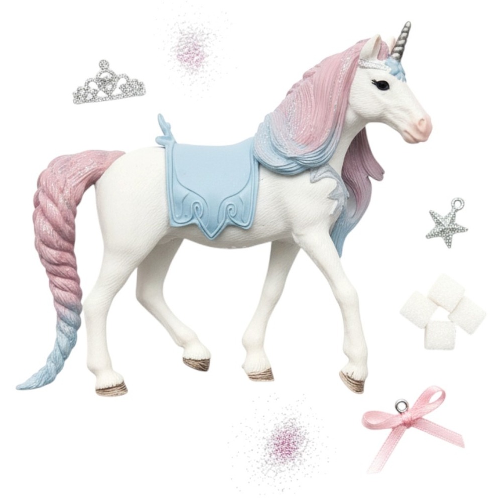 Schleich Bayala Unicorn Figure Kids OS White Pink Blue Glitter Fantasy Toy